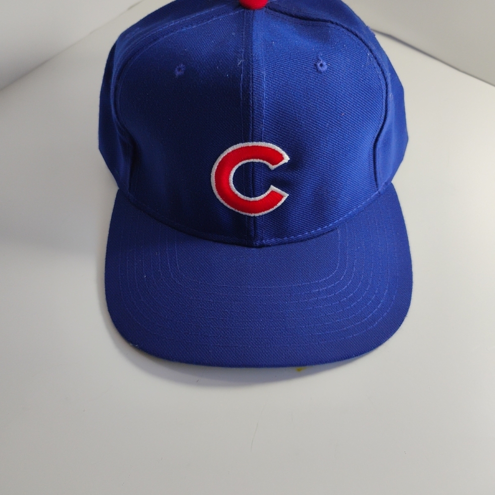 Blue Baseball Cap with Red Logo